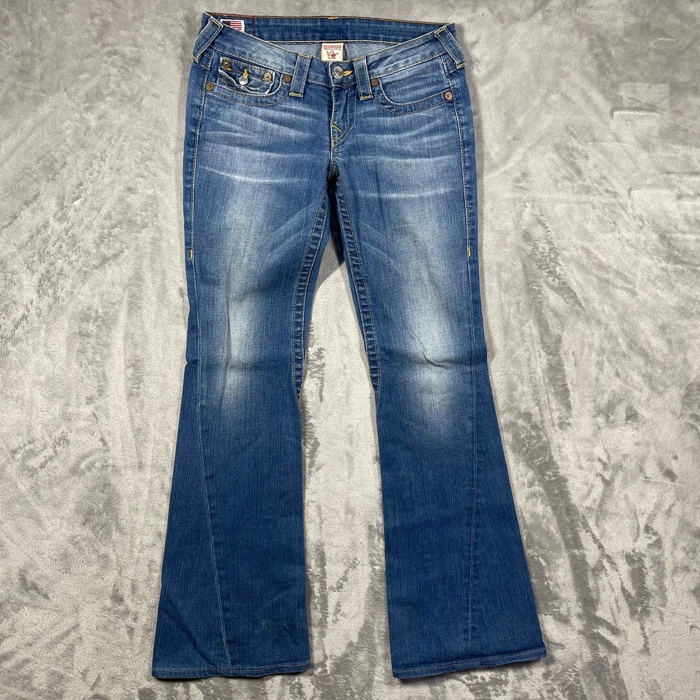True Religion Joey Bootcut Jeans Women‎ Size 27(30) Medium Wash Made in USA